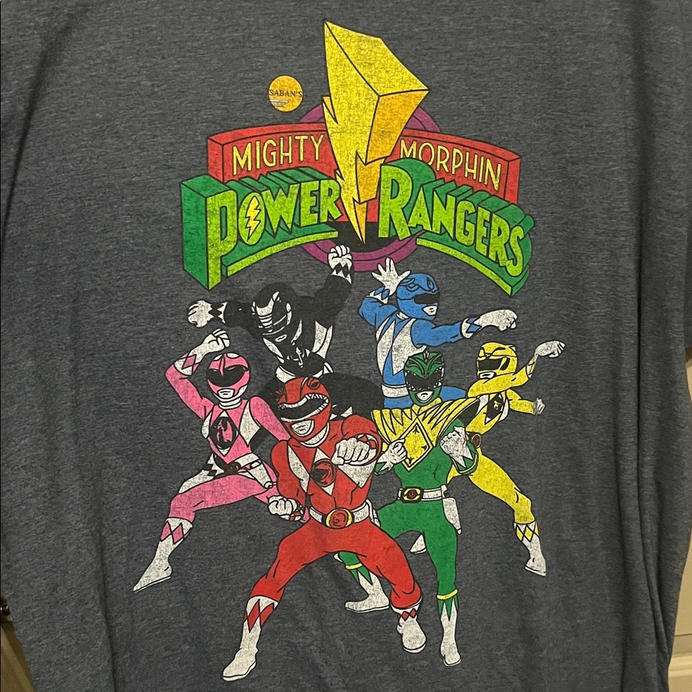 The Mighty Morphin Power Rangers Dark Gray 2XL Shirt